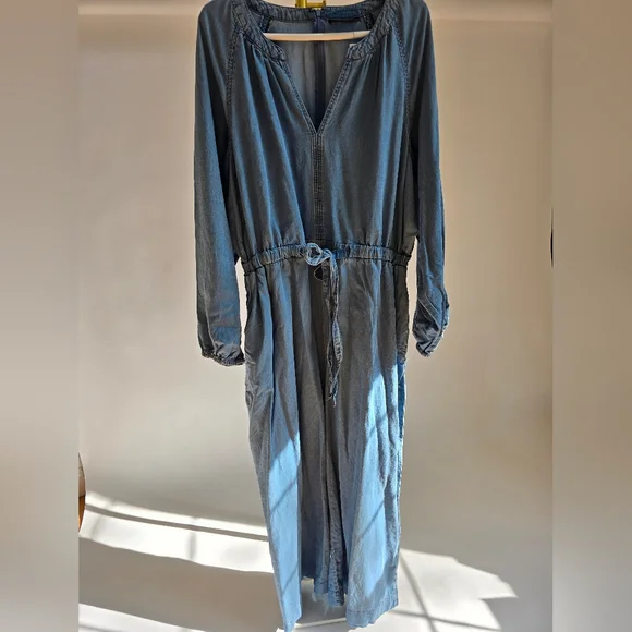 Lane Bryant Light Blue Chambray 22 NWT Jumpsuit Long Sleeves - Picture 2 of 11